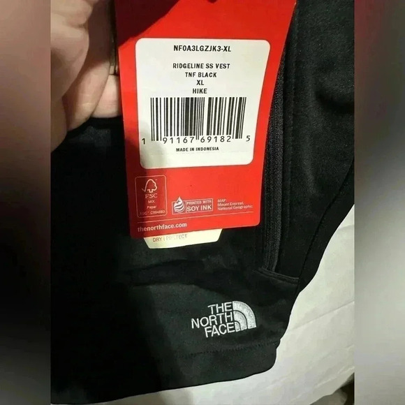 The North Face Ridgeline Vest Size XL Black Zip Genie Terex Logo Hike *NEW* - Picture 3 of 7